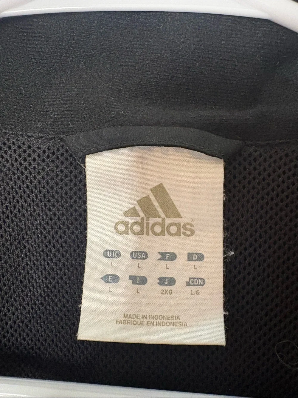 adidas Black Jacket with White Three-Stripes